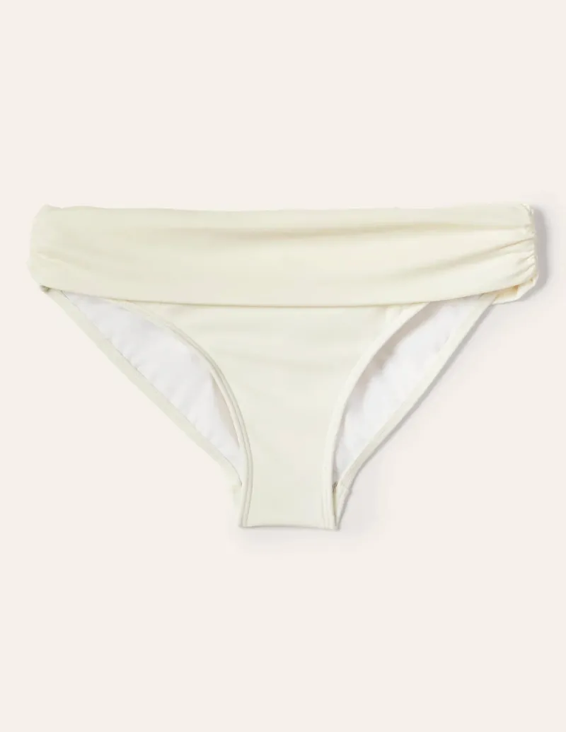 Swimwear-Boden Levanzo Fold Bikini Bottoms- Ivory