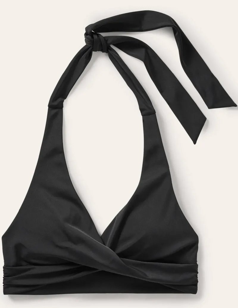 Swimwear-Boden Levanzo Halter Bikini Top- Black