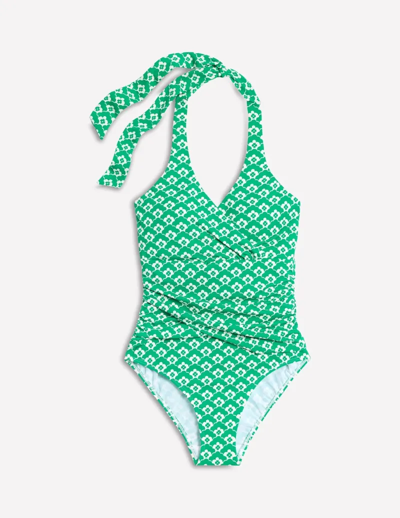 Swimwear-Boden Levanzo Halter Swimsuit-Green Cloud Terrace GreenCloudTerrace