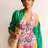 Swimwear-Boden Levanzo Halter Swimsuit-Multi, Fantastical Multi,Fantastical