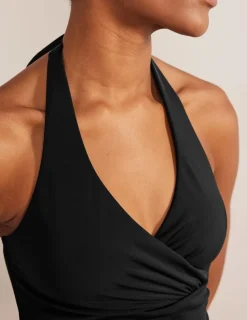 Swimwear-Boden Levanzo Halter Tankini Top- Black
