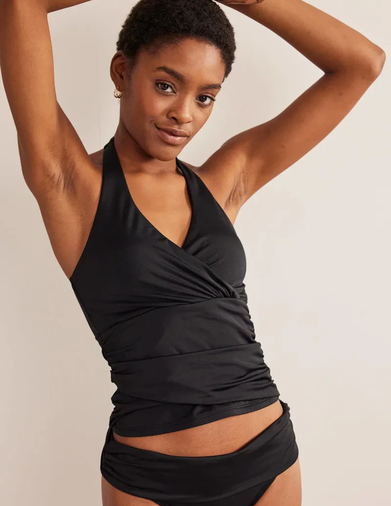 Swimwear-Boden Levanzo Halter Tankini Top- Black