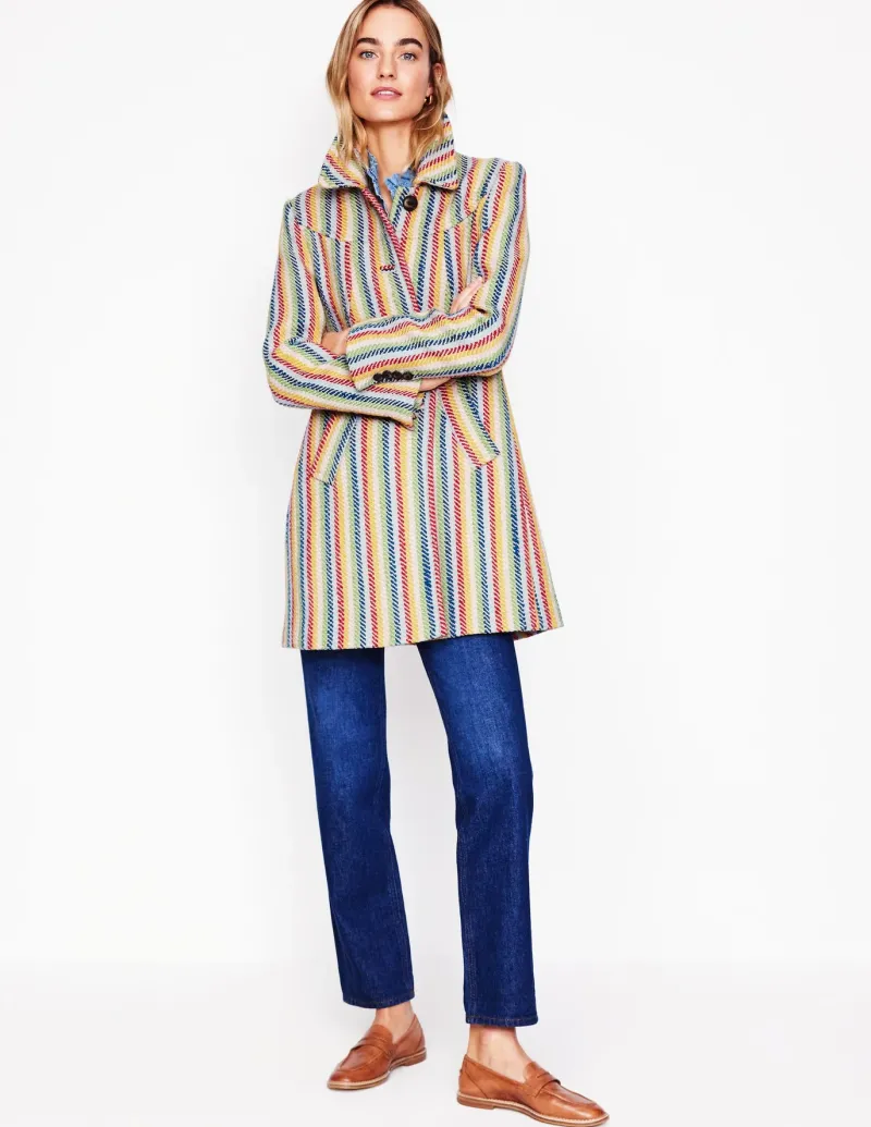 Jackets & Coats-Boden Lincoln Stripe Coat-Rainbow Twill Stripe RainbowTwillStripe