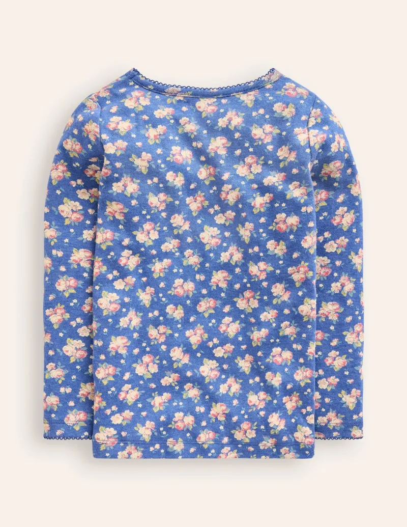 Tops & T-Shirts-Boden Long Sleeve Pointelle Top-Cherry Toile CherryToile