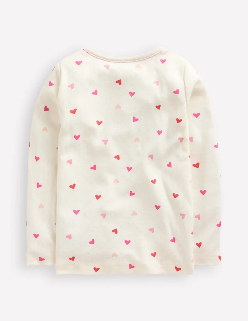 Tops & T-Shirts-Boden Long Sleeve Pointelle Top-Ivory Hearts IvoryHearts