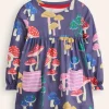 Tops & T-Shirts | Tunics-Boden Long Sleeve Printed Tunic-Starboard Blue Mushrooms StarboardBlueMushrooms