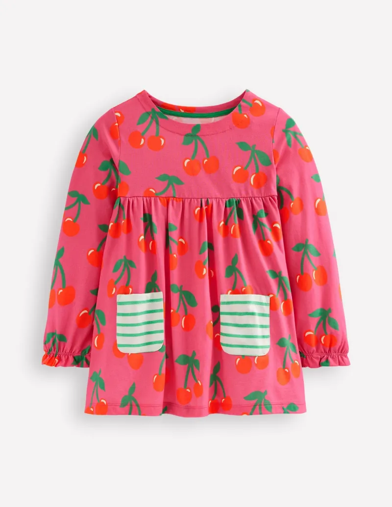 Tops & T-Shirts | Tunics-Boden Long Sleeve Printed Tunic-Sorbet Pink Cherries SorbetPinkCherries