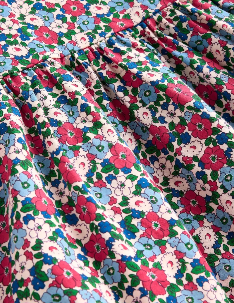 Dresses-Boden Long-Sleeved Fun Jersey Dress-Glacier Blue Winter Floral GlacierBlueWinterFloral
