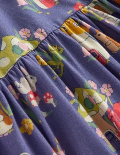 Dresses-Boden Long-Sleeved Fun Jersey Dress-Starboard Toadstool Village StarboardToadstoolVillage