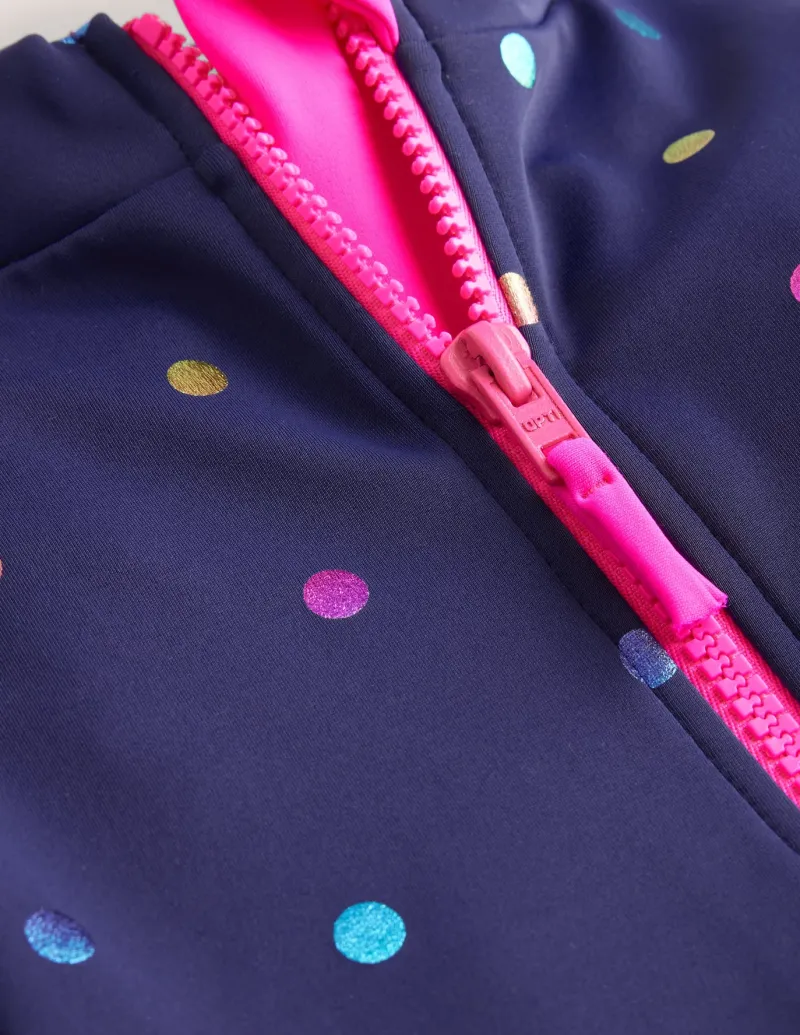 Swimwear & Beachwear-Boden Long-Sleeved Swimsuit-Navy Rainbow Confetti Spot NavyRainbowConfettiSpot