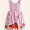 Dresses-Boden Lucilla Pinafore Dress-Mauve Mist Pumpkin Cats MauveMistPumpkinCats