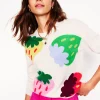 Sweaters & Cardigans-Boden Lydia Cashmere Jumper-Ecru, Strawberries Ecru,Strawberries