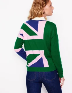 Sweaters & Cardigans-Boden Lydia Cashmere Jumper-Rich Emerald Green, Union Jack RichEmeraldGreen,UnionJack