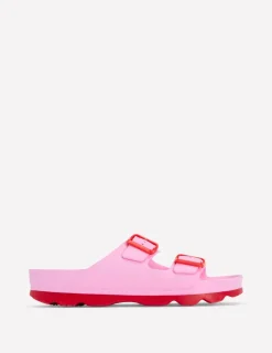 Flats | Sandals-Boden Lyla Double Buckle Slide-Soft Pink SoftPink