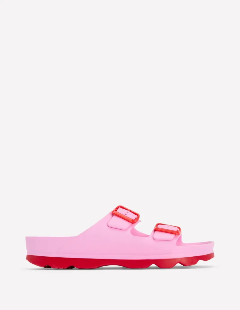 Flats | Sandals-Boden Lyla Double Buckle Slide-Soft Pink SoftPink