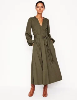 Dresses & Jumpsuits | Midi-Boden Maeve Trim Jersey Midi Dress-Classic Khaki ClassicKhaki