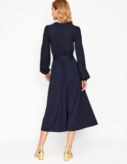 Dresses & Jumpsuits | Midi-Boden Maeve Trim Jersey Midi Dress- Navy