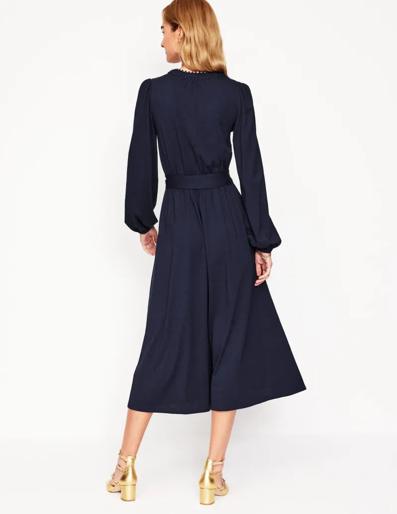 Dresses & Jumpsuits | Midi-Boden Maeve Trim Jersey Midi Dress- Navy