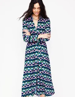 Petite Dresses | Midi-Boden Marcia Jersey Midi Shirt Dress-Rich Emerald, Lucky Clover RichEmerald,LuckyClover