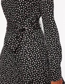 Petite Dresses | Midi-Boden Marcia Jersey Midi Shirt Dress-Black, Abstract Dot Black,AbstractDot
