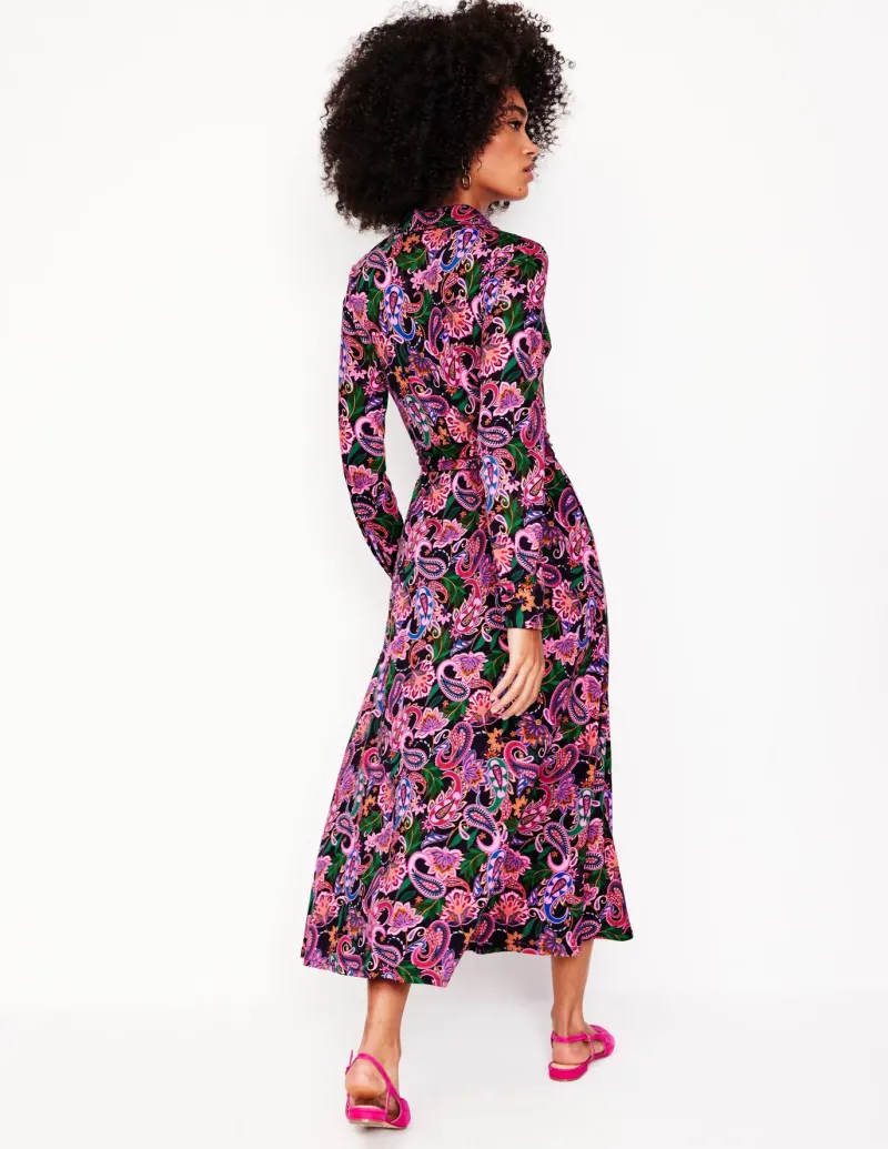 Petite Dresses | Midi-Boden Marcia Jersey Midi Shirt Dress-Multi, Paisley Fusion Multi,PaisleyFusion