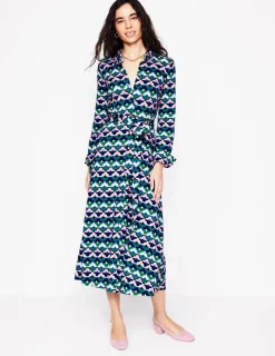 Petite Dresses | Midi-Boden Marcia Jersey Midi Shirt Dress-Rich Emerald, Lucky Clover RichEmerald,LuckyClover
