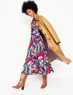 Petite Dresses | Midi-Boden Marcia Jersey Midi Shirt Dress-Multi, Botanical Paisley Multi,BotanicalPaisley