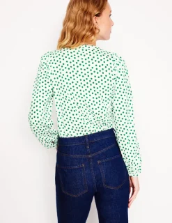 Shirts | T-Shirts & Tanks-Boden Marina Jersey Shirt-Ivory, Abstract Dot Ivory,AbstractDot