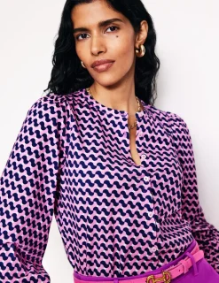 Tops & Blouses | T-Shirts & Tanks-Boden Marina Jersey Shirt-Moonlite Mauve, Terrace Swirl MoonliteMauve,TerraceSwirl