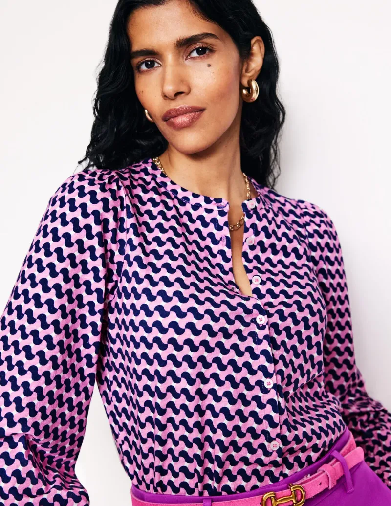 Tops & Blouses | T-Shirts & Tanks-Boden Marina Jersey Shirt-Moonlite Mauve, Terrace Swirl MoonliteMauve,TerraceSwirl