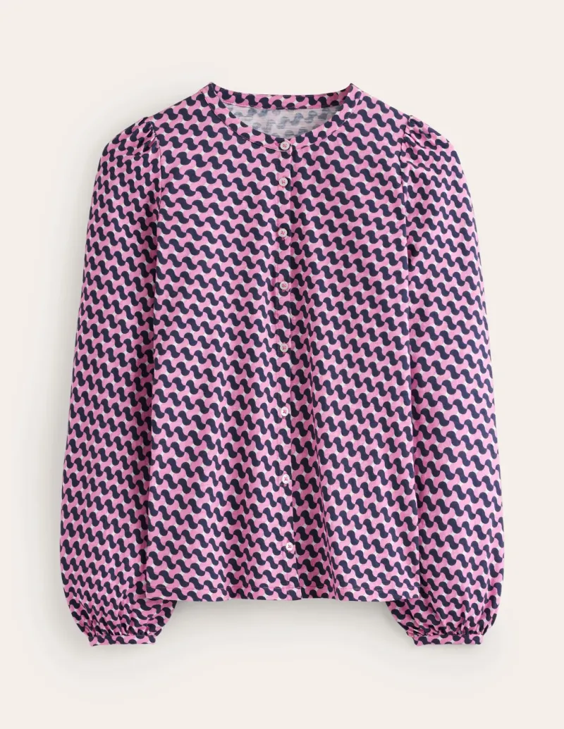 Tops & Blouses | T-Shirts & Tanks-Boden Marina Jersey Shirt-Moonlite Mauve, Terrace Swirl MoonliteMauve,TerraceSwirl