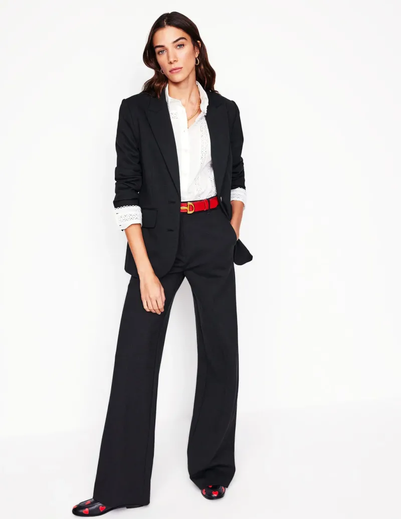 Blazers | Jackets & Coats-Boden Marylebone Ponte Blazer- Black