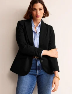 Blazers | Jackets & Coats-Boden Marylebone Ponte Blazer- Black