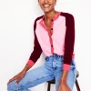 Sweaters & Cardigans-Boden Meg Saddle Sleeve Cardigan-Soft Pink, Colourblock SoftPink,Colourblock