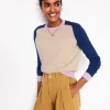 Sweaters & Cardigans-Boden Meg Saddle Sleeve Sweater-Chinchilla Melange,Colourblock ChinchillaMelange,Colourblock