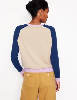 Sweaters & Cardigans-Boden Meg Saddle Sleeve Sweater-Chinchilla Melange,Colourblock ChinchillaMelange,Colourblock
