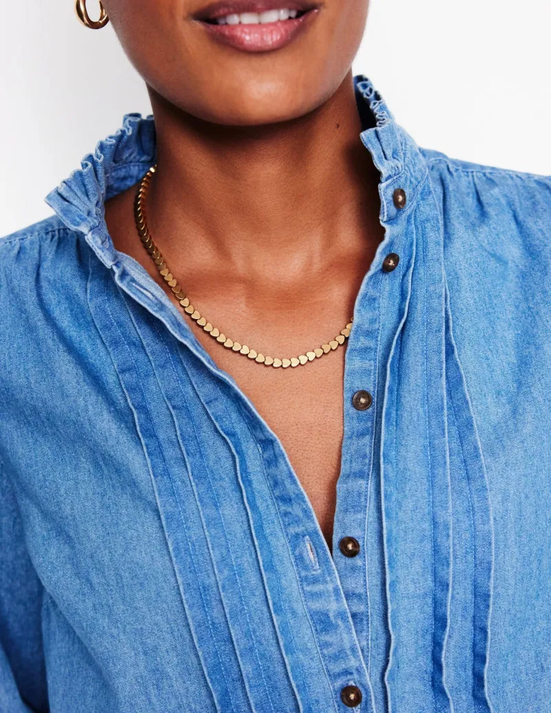 Jewelry-Boden Metal Heart Necklace- Gold