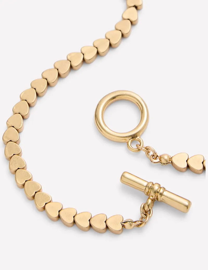 Jewelry-Boden Metal Heart Necklace- Gold