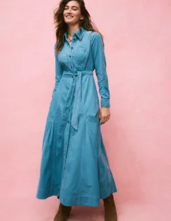 Dresses & Jumpsuits | Midi-Boden Mila Cord Midi Shirt Dress-Duck Egg Blue DuckEggBlue