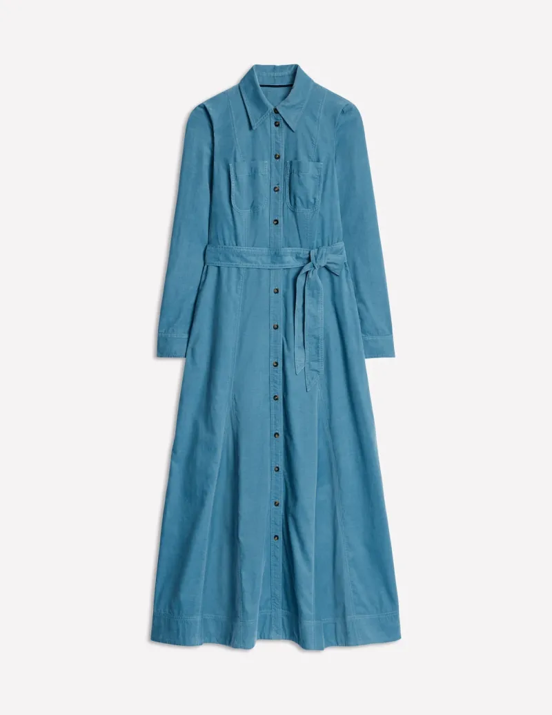 Dresses & Jumpsuits | Midi-Boden Mila Cord Midi Shirt Dress-Duck Egg Blue DuckEggBlue