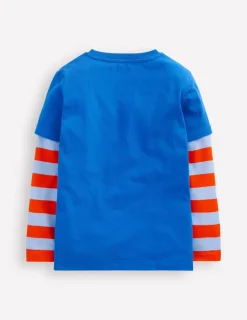 Tops, T-Shirts & Polos-Boden Mock Sleeve T-shirt-Kingfisher Blue KingfisherBlue