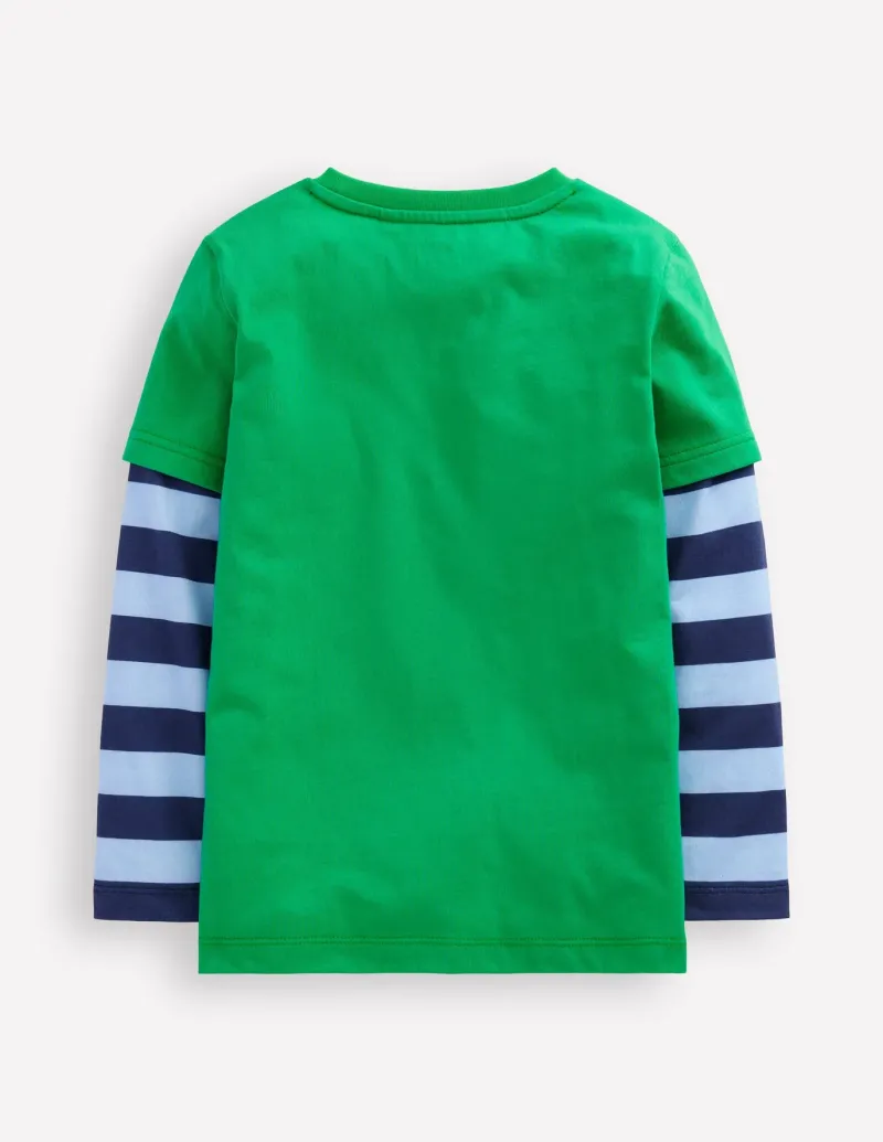 Tops, T-Shirts & Polos-Boden Mock Sleeve T-shirt-Sapling Green SaplingGreen