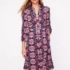 Petite Dresses | Short-Boden Naomi Relaxed Jersey Dress-Old Rose, Bloom Trellis OldRose,BloomTrellis