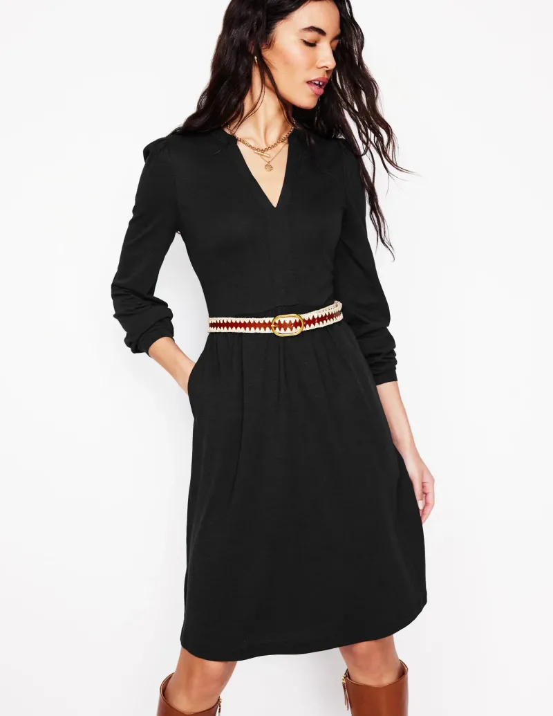 Petite Dresses | Short-Boden Naomi Relaxed Jersey Dress- Black