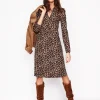 Petite Dresses | Short-Boden Naomi Relaxed Jersey Dress-Camel, Cheetah Pop Camel,CheetahPop