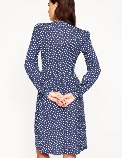 Petite Dresses | Short-Boden Naomi Relaxed Jersey Dress-French Navy, Abstract Dot FrenchNavy,AbstractDot
