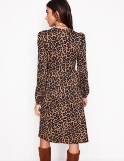 Petite Dresses | Short-Boden Naomi Relaxed Jersey Dress-Camel, Cheetah Pop Camel,CheetahPop