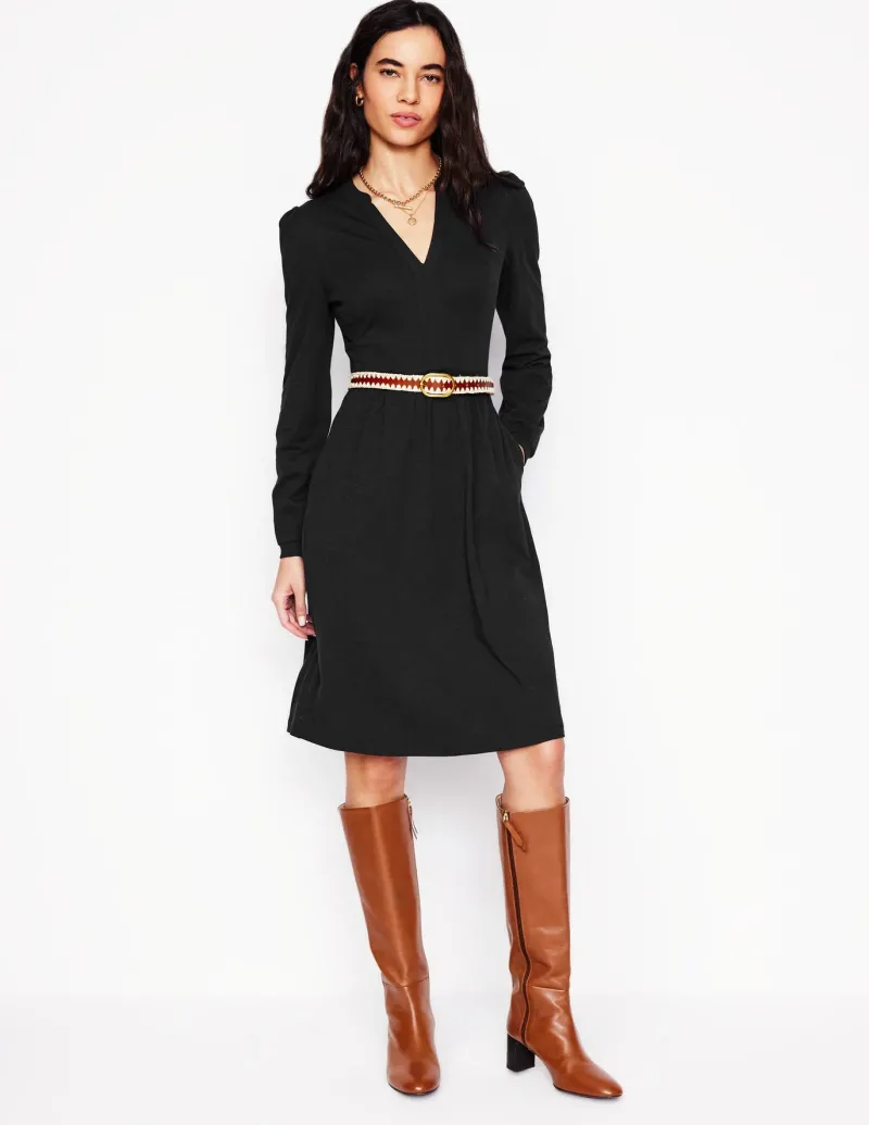 Petite Dresses | Short-Boden Naomi Relaxed Jersey Dress- Black