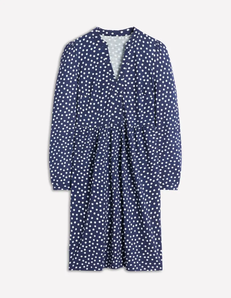 Petite Dresses | Short-Boden Naomi Relaxed Jersey Dress-French Navy, Abstract Dot FrenchNavy,AbstractDot