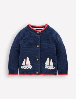 Sweaters & Cardigans-Boden Novelty logo Cardigan-Starboard Blue Boats StarboardBlueBoats